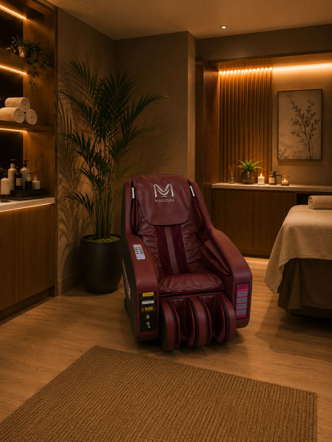 Massora X7 Ticari Masaj Koltuğu kırmızı spa görünümü